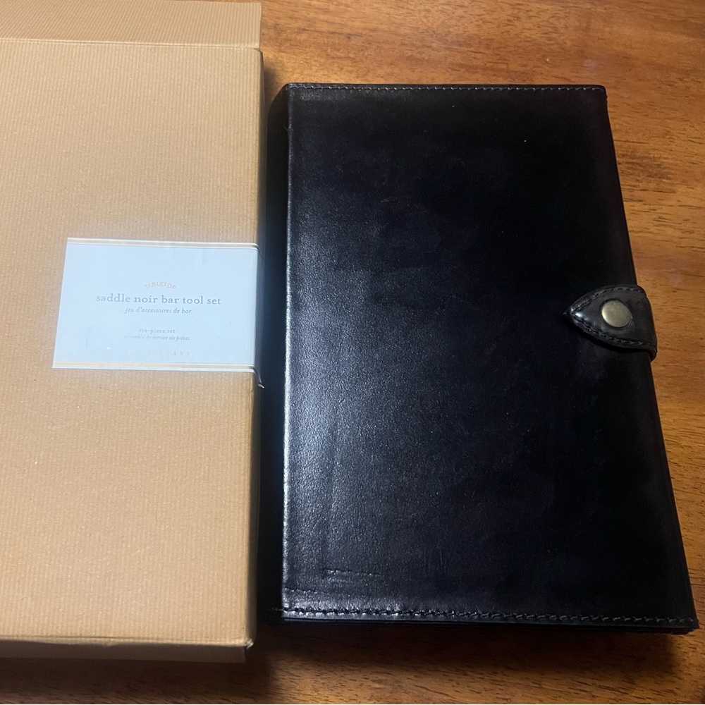 Pottery Barn Saddle Noir Bar Tool Set